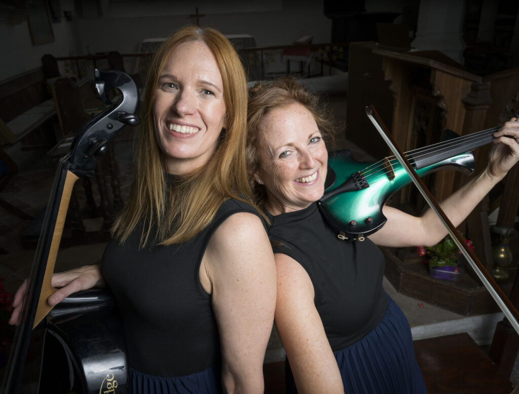 Claire and Sarah with Electric Instruments